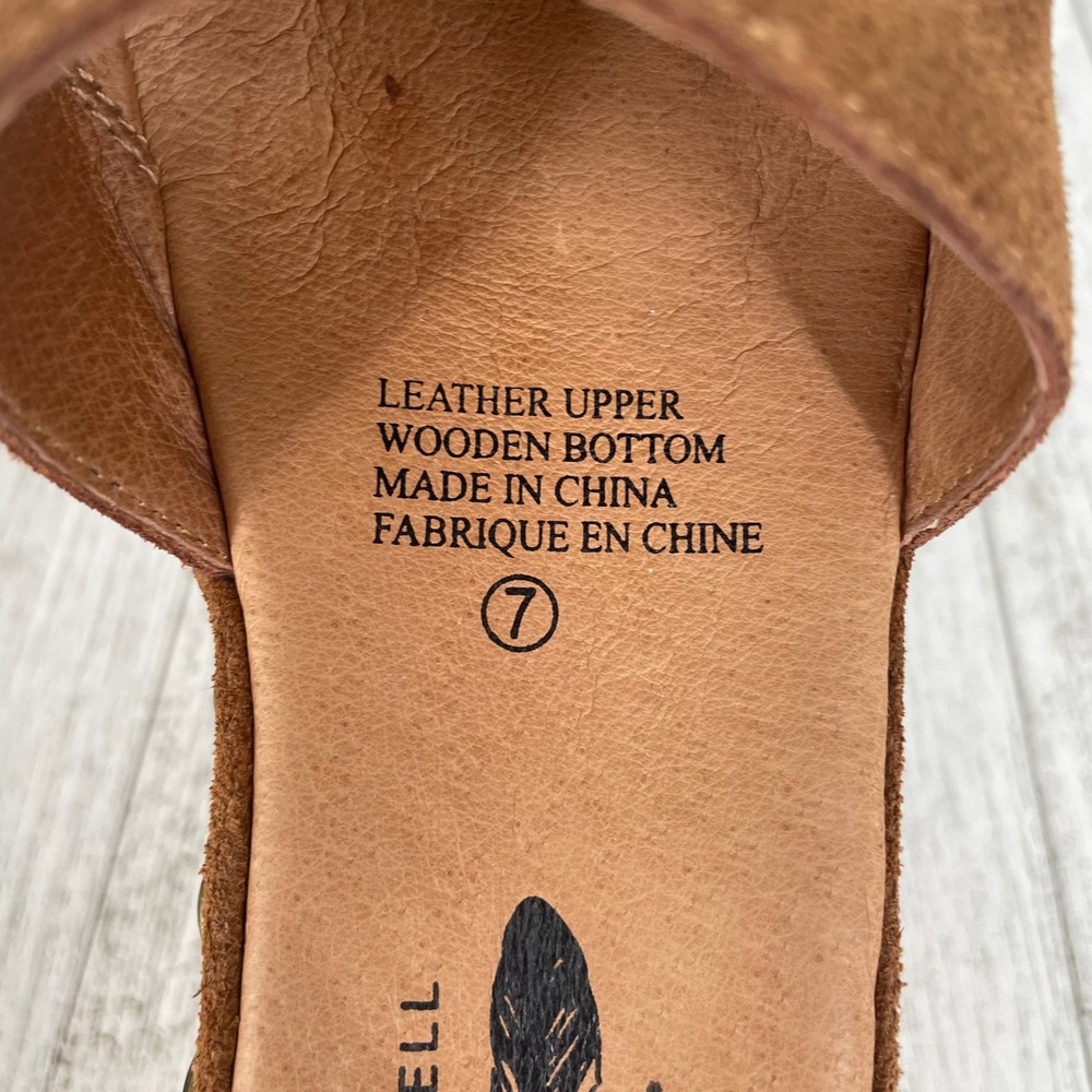 Jeffrey Campbell x Free People Brown Suede Studded Wooden Heel Clog Sandal - Picture 9 of 10